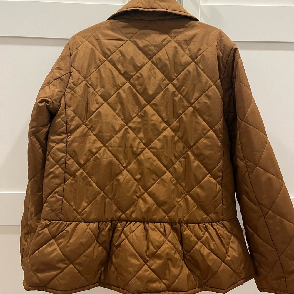 Crewcuts Quilted Peplum Brown Barn Jacket, size L - Picture 8 of 11
